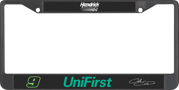 Chase Elliott UniFirst # & Sponsor Black License Plate Frame