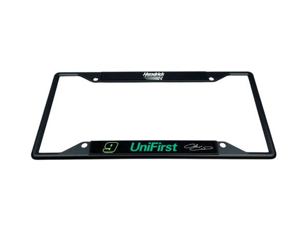 Chase Elliott UniFirst # & Sponsor Black License Plate Frame