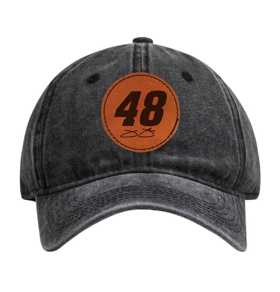 Jimmie Johnson #48 Nascar Baseball Cap - Engraved Leather Patch