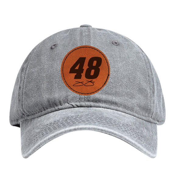 Jimmie Johnson #48 Nascar Baseball Cap - Engraved Leather Patch