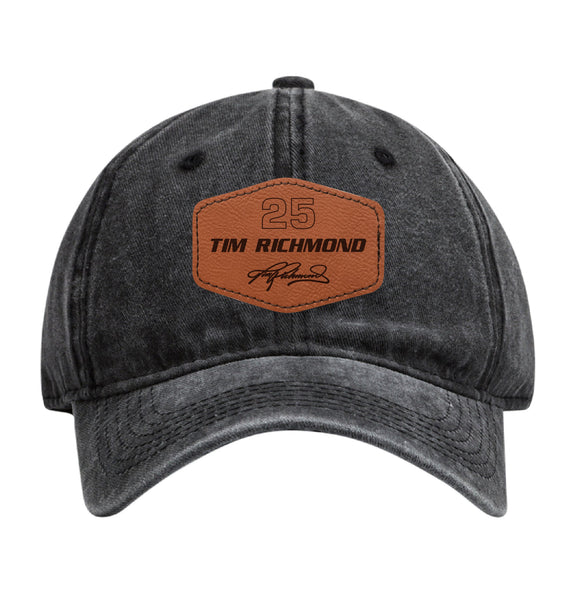 Tim Richmond #25 Nascar Baseball Cap - Engraved Leather Patch