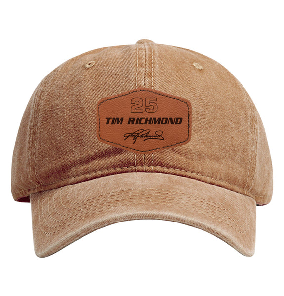Tim Richmond #25 Nascar Baseball Cap - Engraved Leather Patch