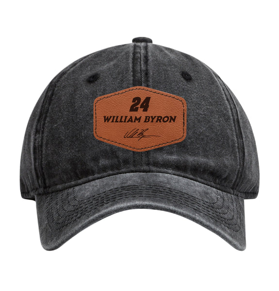 William Byron - Raptor #24 Nascar Baseball Cap - Engraved Leather Patch