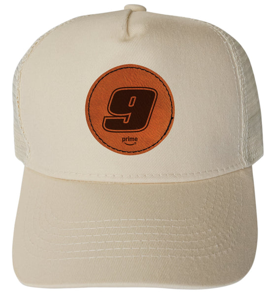 Chase Elliott #9 Nascar Trucker Hat - Engraved Leather Patch
