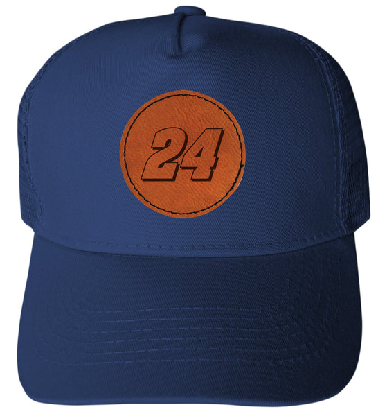 Jeff Gordon #24 Nascar Trucker Hat - Engraved Leather Patch