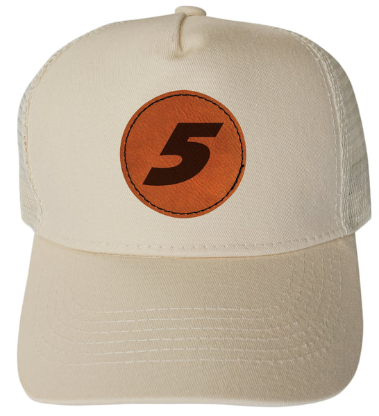Kyle Larson Hendricks Cars.com #5 Nascar Trucker Hat - Engraved Leather Patch