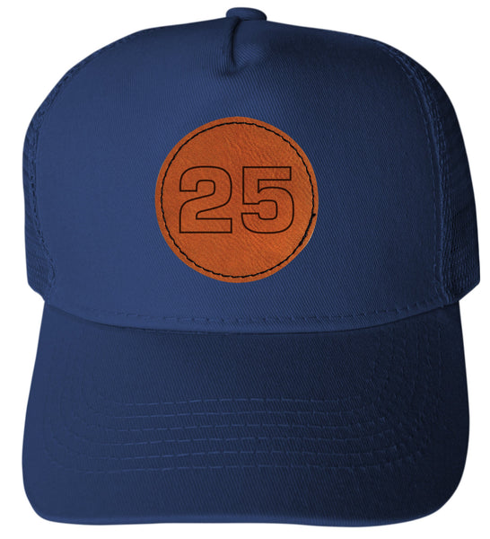 Tim Richmond #25 Nascar Trucker Hat - Engraved Leather Patch
