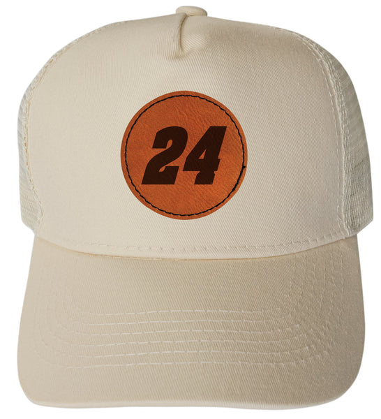 William Byron Raptor #24 Nascar Trucker Hat - Engraved Leather Patch