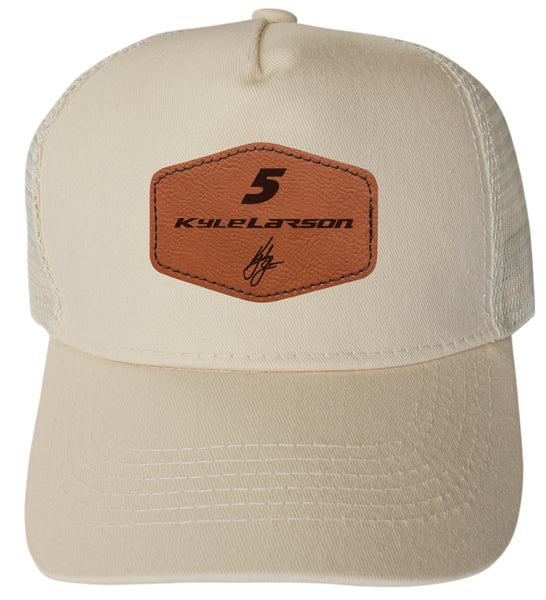 Kyle Larson Hendricks Cars.com #5 Nascar Trucker Hat - Engraved Leather Patch