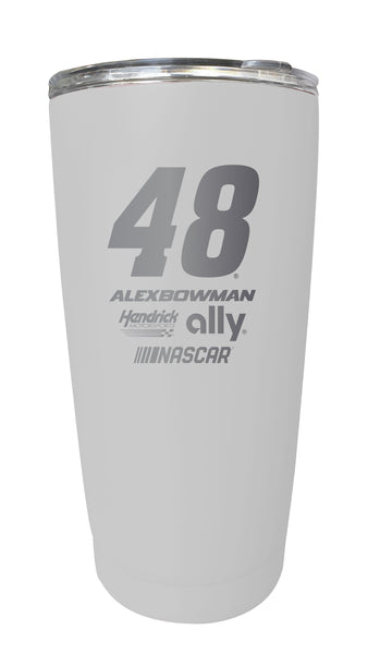 Alex Bowman NASCAR #48 Etched 16 oz Stainless Steel Tumbler