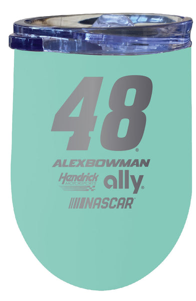Alex Bowman NASCAR #48 12 oz Etched Insulated Stainless Steel Wine Tumbler