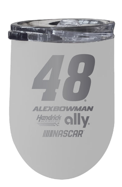 Alex Bowman NASCAR #48 12 oz Etched Insulated Stainless Steel Wine Tumbler