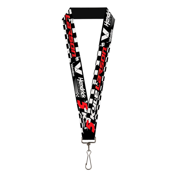 Lanyard - 1.0" - KYLE LARSON #5 VALVOLINE Hendrick Motorsports Logo Black/White/Red