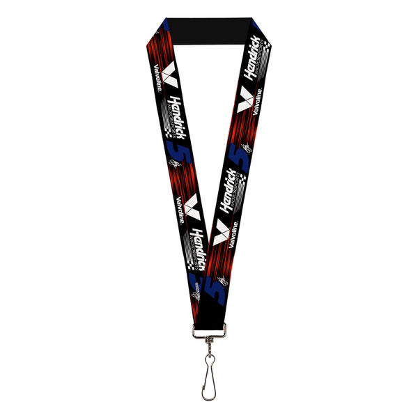 Lanyard - 1.0" - Kyle Larson #5 Autograph VALVOLINE Hendrick Motorsports Logo Black/Red/White/Blue