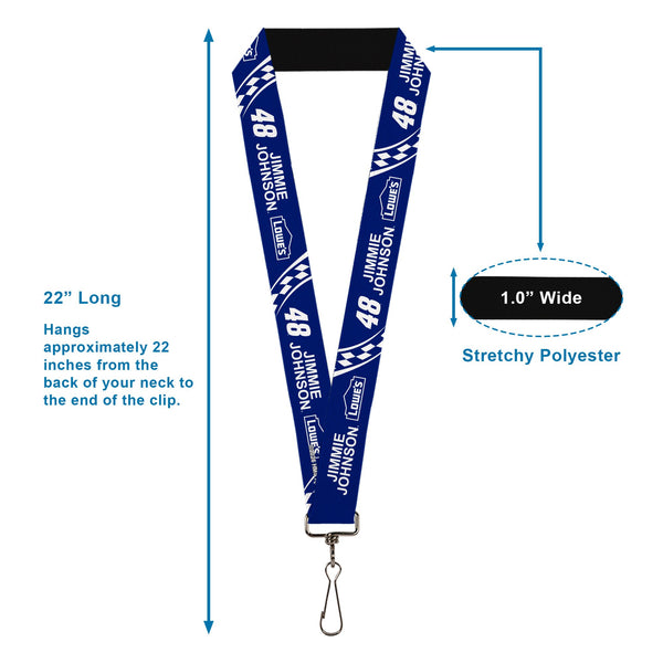 Lanyard - 1.0" - JIMMIE JOHNSON #48 LOWE'S Logo Checker Blue/White