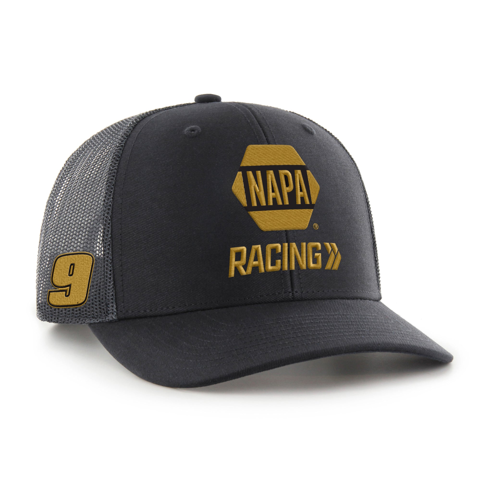 '47 BLACK AND GOLD NAPA TRUCKER HAT