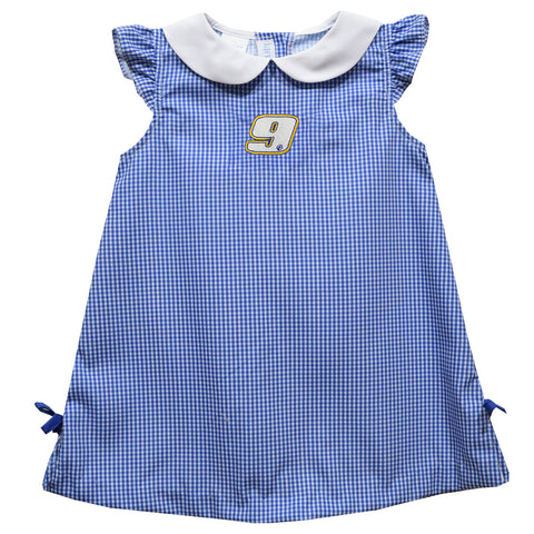 Chase Elliott Vive La Fete Gingham A-Line Dress - Blue