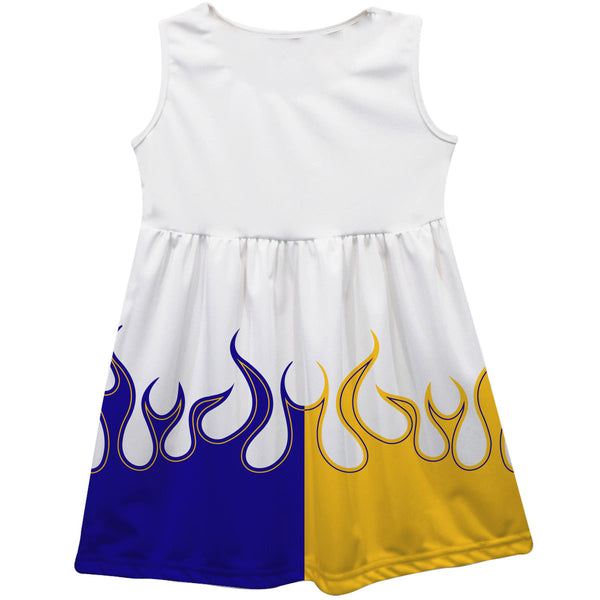Chase Elliot NASCAR Color Block Blue and Gold Flames Tank Dress