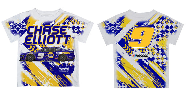Chase Elliott Vive La Fete Paint Brush Racing Car T-Shirt - White