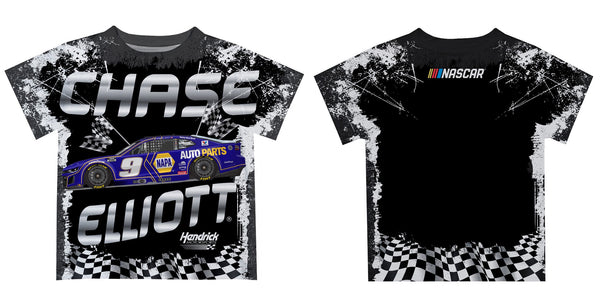 Chase Elliott Vive La Fete Checkered Racing Car T-Shirt - Black