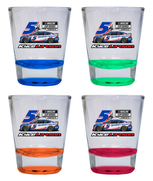 Kyle Larson 2X Champ #5 Nascar Offic. Licensed 2 oz Round Shot Glass