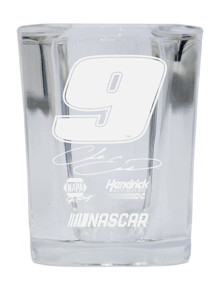 Chase Elliott NASCAR #9 Etched Square Shot Glass