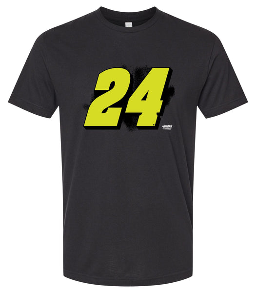 Hendrick Motorsports #24 Neon Nascar Offic. LIC. Cotton Crew Neck T-Shirt - Large Front Paint Design