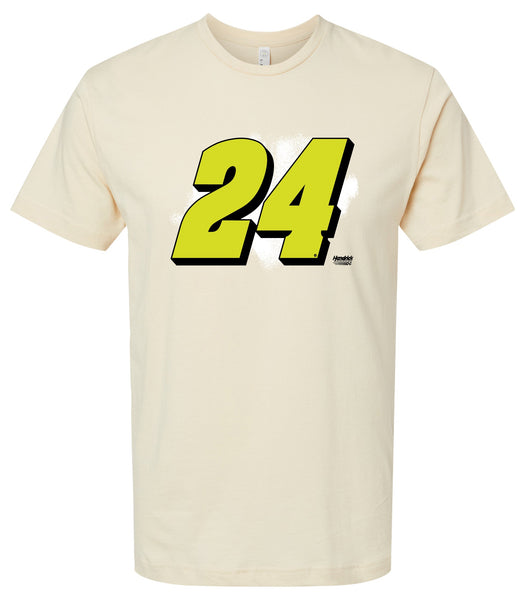 Hendrick Motorsports #24 Neon Nascar Offic. LIC. Cotton Crew Neck T-Shirt - Large Front Paint Design