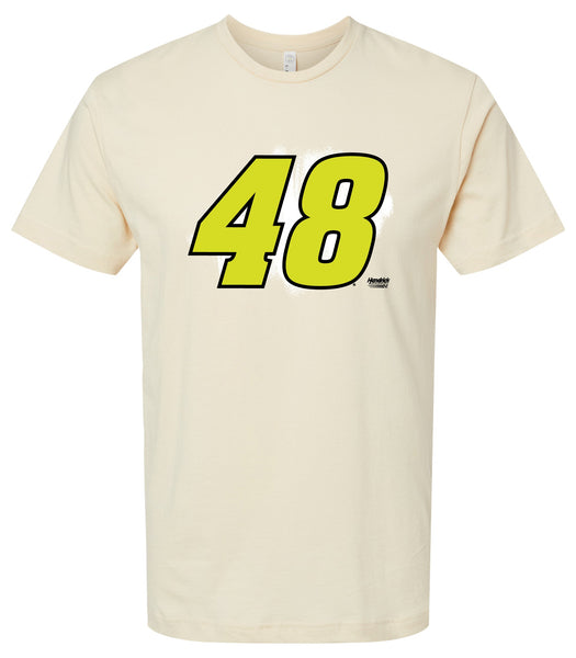 Hendrick Motorsports #48 Neon Nascar Offic. LIC. Cotton Crew Neck T-Shirt - Large Front Paint Design