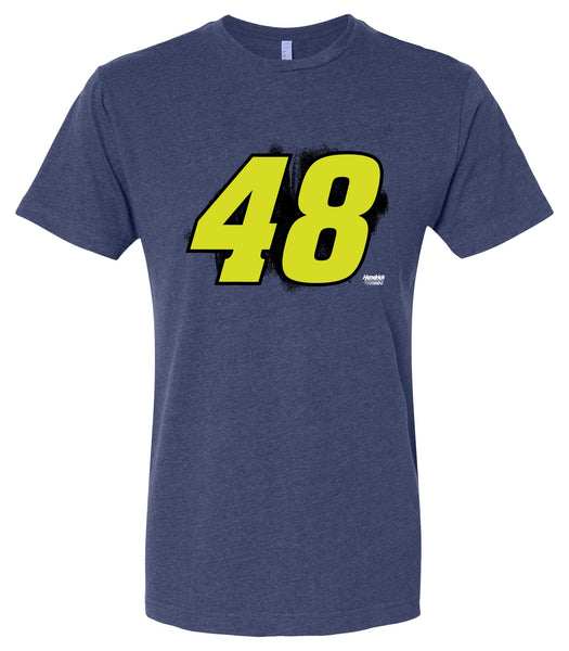 Hendrick Motorsports #48 Neon Nascar Offic. LIC. Cotton Crew Neck T-Shirt - Large Front Paint Design