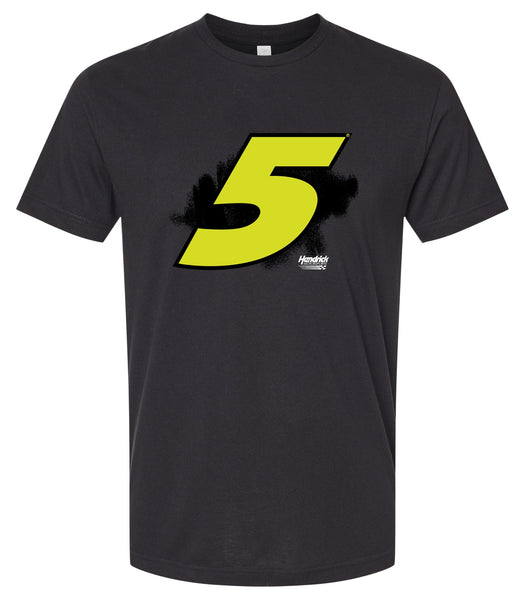 Hendrick Motorsports #5 Neon Nascar Offic. LIC. Cotton Crew Neck T-Shirt - Large Front Paint Design