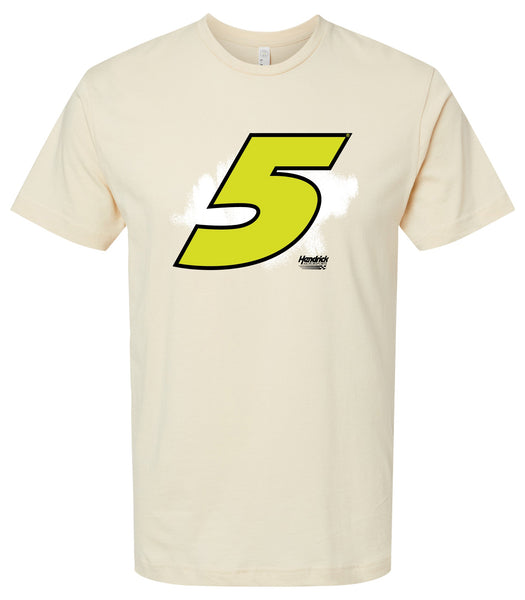 Hendrick Motorsports #5 Neon Nascar Offic. LIC. Cotton Crew Neck T-Shirt - Large Front Paint Design