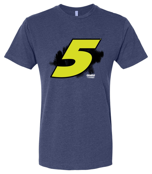 Hendrick Motorsports #5 Neon Nascar Offic. LIC. Cotton Crew Neck T-Shirt - Large Front Paint Design