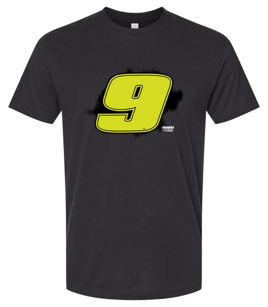 Hendrick Motorsports #9 Neon Nascar Offic. LIC. Cotton Crew Neck T-Shirt - Large Front Paint Design
