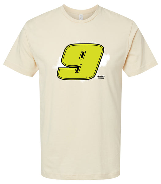 Hendrick Motorsports #9 Neon Nascar Offic. LIC. Cotton Crew Neck T-Shirt - Large Front Paint Design