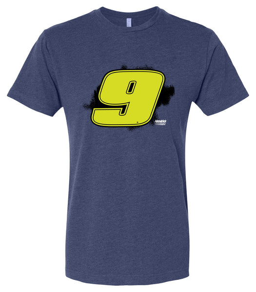 Hendrick Motorsports #9 Neon Nascar Offic. LIC. Cotton Crew Neck T-Shirt - Large Front Paint Design