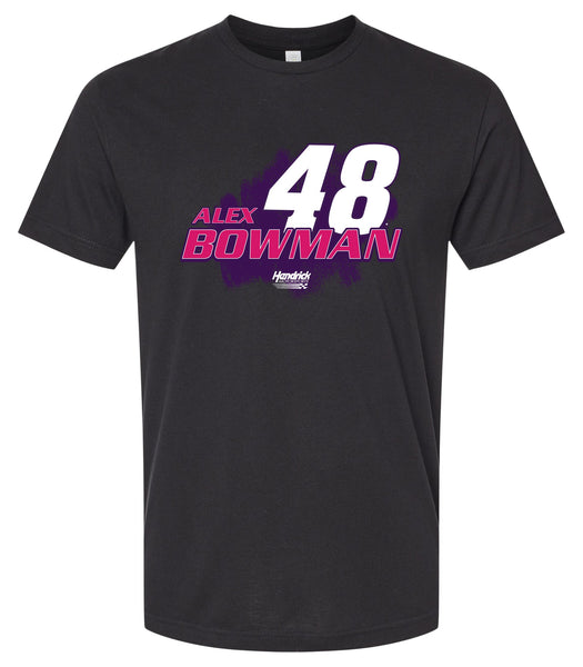 Alex Bowman #48 Nascar Offic. LIC. Unisex Cotton Crew Neck T-Shirt - Large Front Paint Design