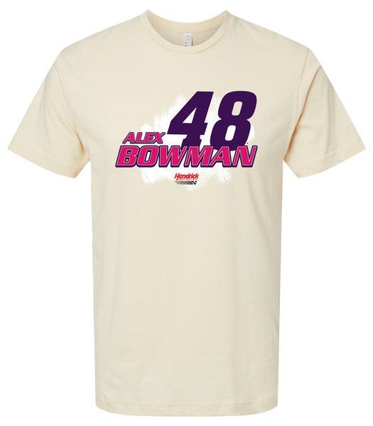 Alex Bowman #48 Nascar Offic. LIC. Unisex Cotton Crew Neck T-Shirt - Large Front Paint Design