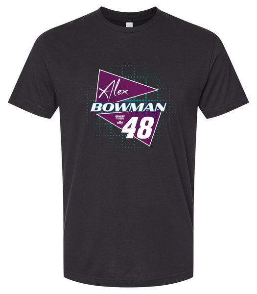 Alex Bowman #48 Nascar Offic. LIC. Unisex Cotton Crew Neck T-Shirt - Large Front Retro Design