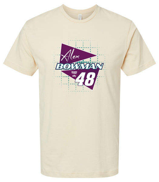 Alex Bowman #48 Nascar Offic. LIC. Unisex Cotton Crew Neck T-Shirt - Large Front Retro Design