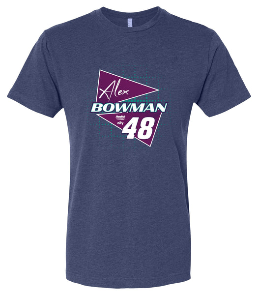 Alex Bowman #48 Nascar Offic. LIC. Unisex Cotton Crew Neck T-Shirt - Large Front Retro Design