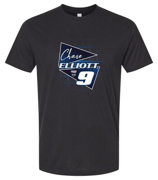 Chase Elliott #9 Nascar Offic. LIC. Unisex Cotton Crew Neck T-Shirt - Large Front Retro Design