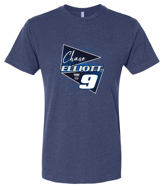 Chase Elliott #9 Nascar Offic. LIC. Unisex Cotton Crew Neck T-Shirt - Large Front Retro Design