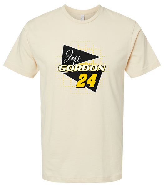 Jeff Gordon #24 Nascar Offic. LIC. Unisex Cotton Crew Neck T-Shirt - Large Front Retro Design