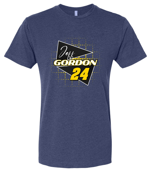 Jeff Gordon #24 Nascar Offic. LIC. Unisex Cotton Crew Neck T-Shirt - Large Front Retro Design
