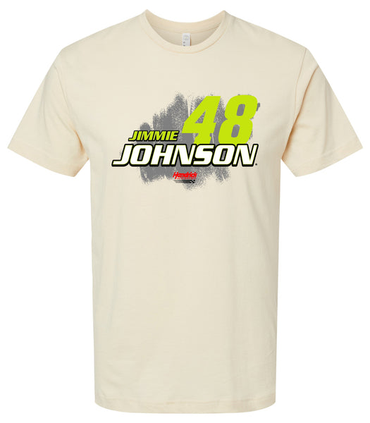Jimmie Johnson #48 Nascar Offic. LIC. Unisex Cotton Crew Neck T-Shirt - Large Front Paint Design