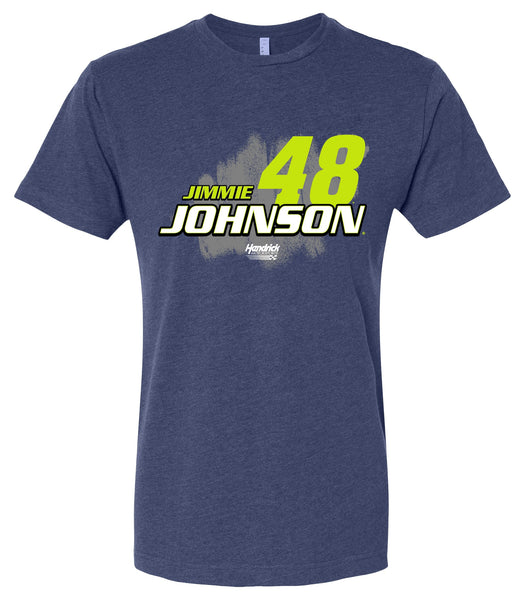 Jimmie Johnson #48 Nascar Offic. LIC. Unisex Cotton Crew Neck T-Shirt - Large Front Paint Design