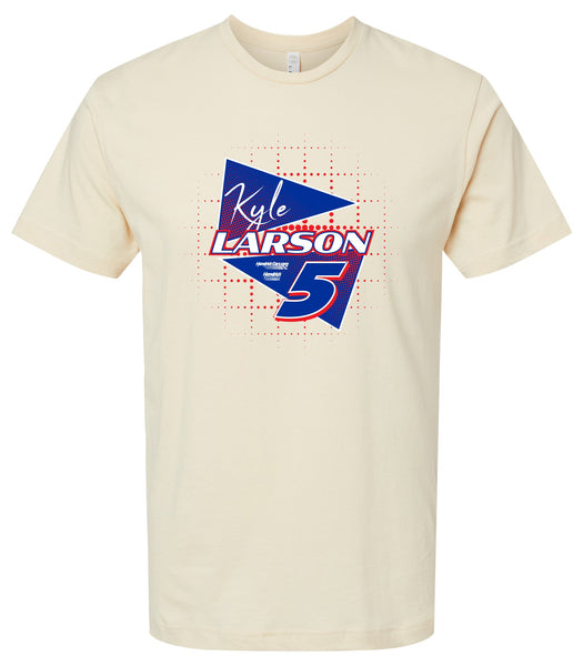 Kyle Larson - Hendricks Cars.com #5 Nascar Offic. LIC. Unisex Cotton Crew Neck T-Shirt - Large Front Retro Design