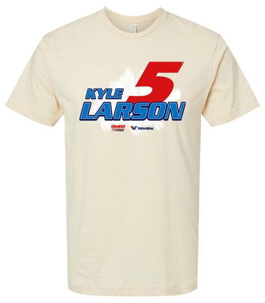 Kyle Larson - Valvoline #5 Nascar Offic. LIC. Unisex Cotton Crew Neck T-Shirt - Large Front Paint Design
