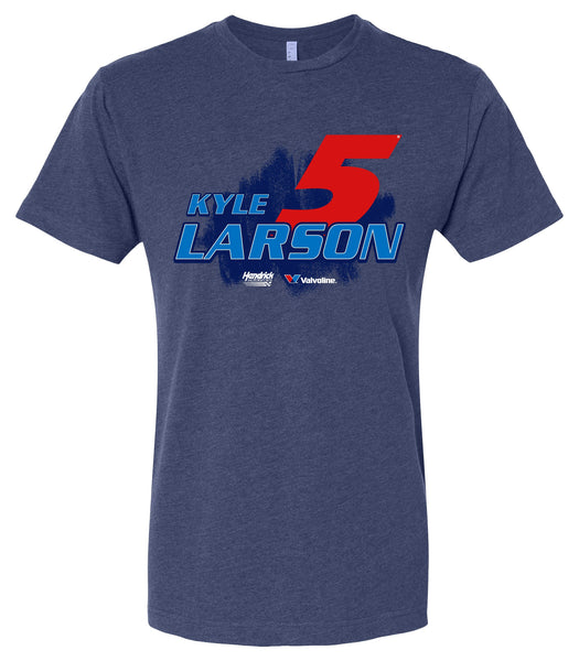 Kyle Larson - Valvoline #5 Nascar Offic. LIC. Unisex Cotton Crew Neck T-Shirt - Large Front Paint Design